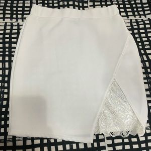 White PLT Bodycon Skirt